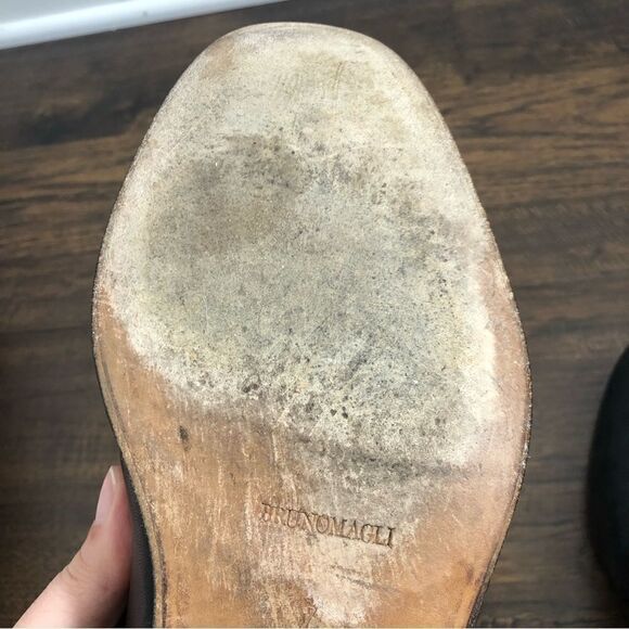 Bruno Magli Malden Size 7M Loafer Handmade Black Dress Shoe Italian - Picture 8 of 15